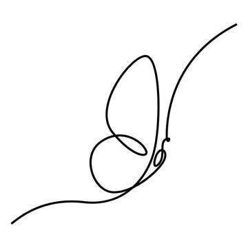 Butterfly. Continuous line drawing. Vector.