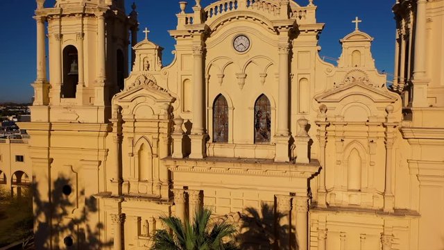 drone footage over a Mexican Cathedral in Hermosillo Sonora