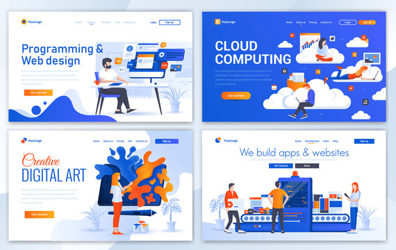 Flat Modern design of website template - Web Design