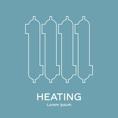 Line style icon of utilities. Symbol of heating. Clean and modern vector illustration for design, web.
