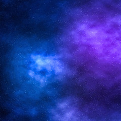 Night sky stars background, nebula clouds in cosmos