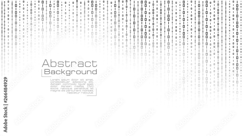 Wall mural vector streaming binary code on white background. design for website, cover, banners, poster, wallpa