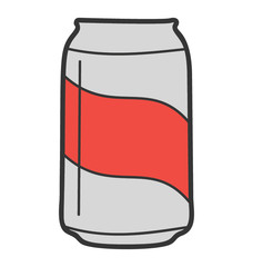 Doodle design of tin pack icon.
