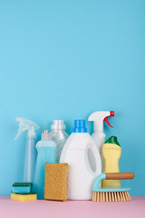 Cleaning items. Clean service products assortment.