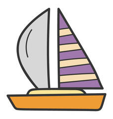 Doodle design of boat icon.