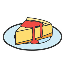 Flat icon design of a cake slice icon.