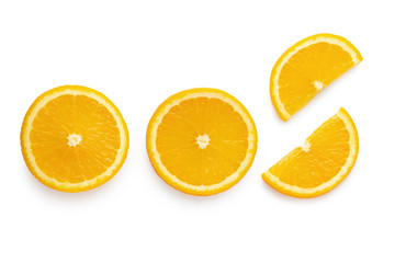Fresh Sliced ​​oranges isolated on white background