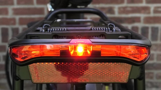e-Bike tail light dimming, close up