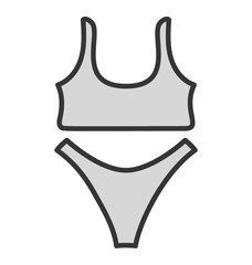 Bikini icon in doodle design