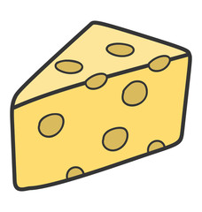Doodle icon design of a cheese icon.