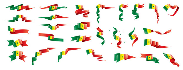 Fototapeta na wymiar Senegal flag, vector illustration on a white background