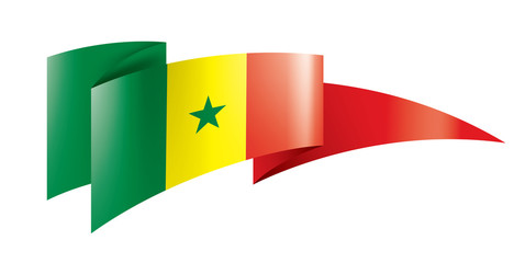 Senegal flag, vector illustration on a white background