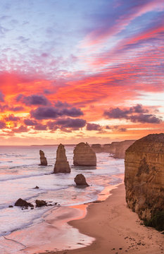 Sunset at Twelve Apostles, Great Ocean Road, Victoria, Australia