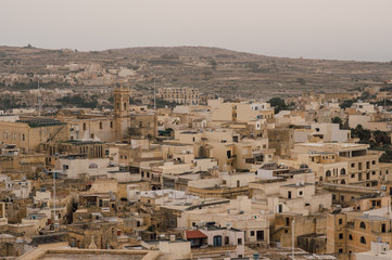 View to residental buildings from Cittadella in Victoria, Malta