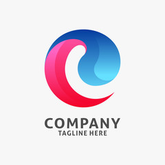 Letter C wavy logo design