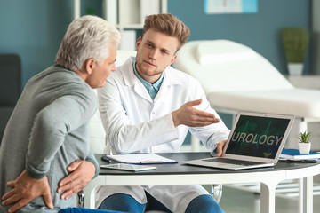 Male patient at urologist's office