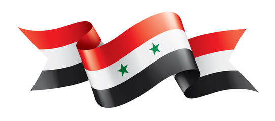 Syria flag, vector illustration on a white background