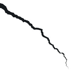 Cracked surface. Realistic crack texture. Crack on the ground or wall or ice. Abstract background. Vector illustration.