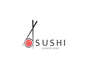 Sushi logo template vector icon for japanese food illustration design 