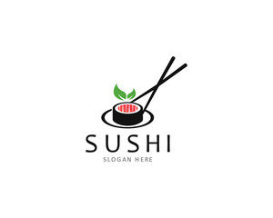 Sushi logo template vector icon for japanese food illustration design 