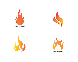 Fire flame Logo Template vector icon Oil, gas and energy logo 