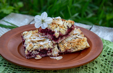 homemade cherry and almond pie