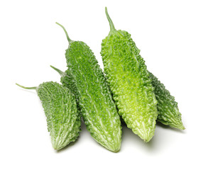 Bitter melon on white background