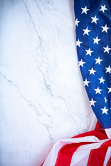 Antique America flag waving pattern background in red blue color concept for USA 4th july...
