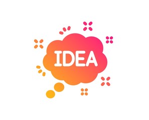 Idea speech bubble icon. Graphic art sign. Inspiration symbol. Classic flat style. Gradient idea icon. Vector