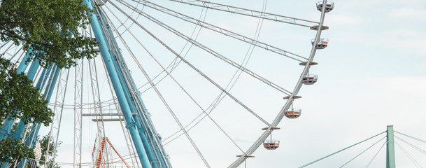 Carousel, Ferris wheel, amusement park.