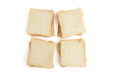 sliced bread on white background