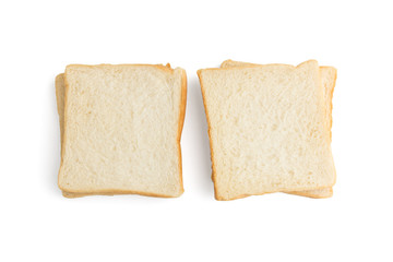 sliced bread on white background
