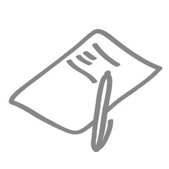 Fototapeta premium Handgezeichnetes Blatt mit Stift in grau