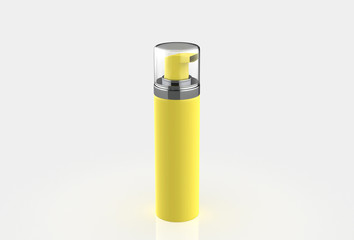 Realistic Cosmetic bottle can sprayer container. Dispenser for cream, soups, foams and other cosmetics With lid. 3d illustration