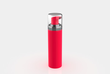 Realistic Cosmetic bottle can sprayer container. Dispenser for cream, soups, foams and other cosmetics With lid. 3d illustration