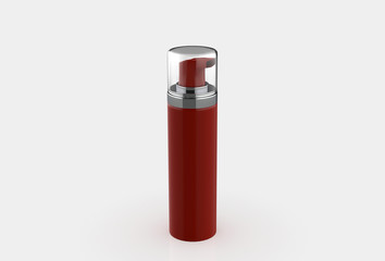 Obraz premium Realistic Cosmetic bottle can sprayer container. Dispenser for cream, soups, foams and other cosmetics With lid. 3d illustration