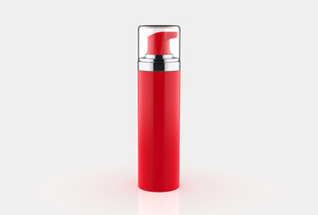 Realistic Cosmetic bottle can sprayer container. Dispenser for cream, soups, foams and other cosmetics With lid. 3d illustration