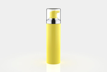 Realistic Cosmetic bottle can sprayer container. Dispenser for cream, soups, foams and other cosmetics With lid. 3d illustration