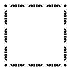 Black simple decorative frame on white background. Can be used in the design of postcards, posters