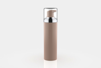 Realistic Cosmetic bottle can sprayer container. Dispenser for cream, soups, foams and other cosmetics With lid. 3d illustration