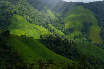 Ray of light on mountain