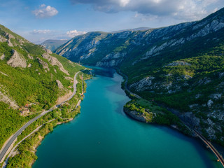 Aerial view of the valley of river Neretva in Bosnia and Herzeovina © anderm