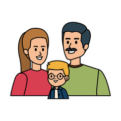parents couple with son characters