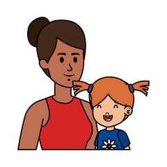 african mother with little daughter characters