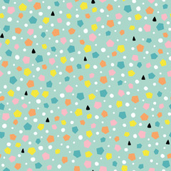 Abstract shapes hand-drawn seamless pattern