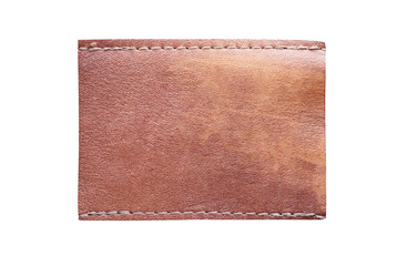 Blank jeans leather label texture isolated on white background