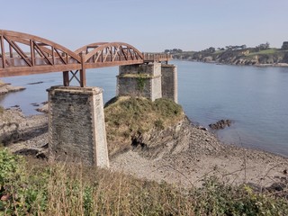 Old bridge to load iron ore to ships. Ribadeo, Lugo, Spain