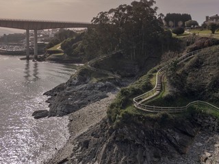 Highway bridge over the estuary of the Eo river, Spain