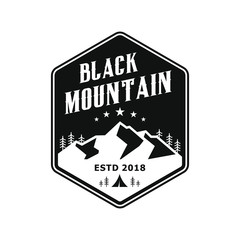 Obraz premium Black mountain vintage logo
