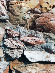 old rocky wall of stones